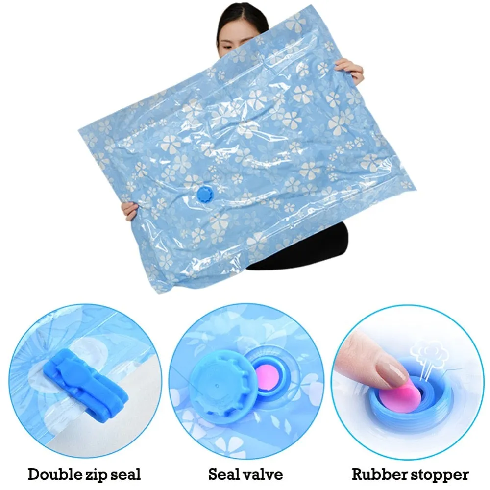 7- 11PCS Thickened Vacuum Storage Bag For Cloth Compressed Bags with Hand Pump Reusable Blanket Clothes Quilt Organizer Travel