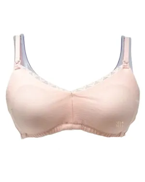 765058 Bliss Blushing Pink Cotton Wire Free Nursing Bra