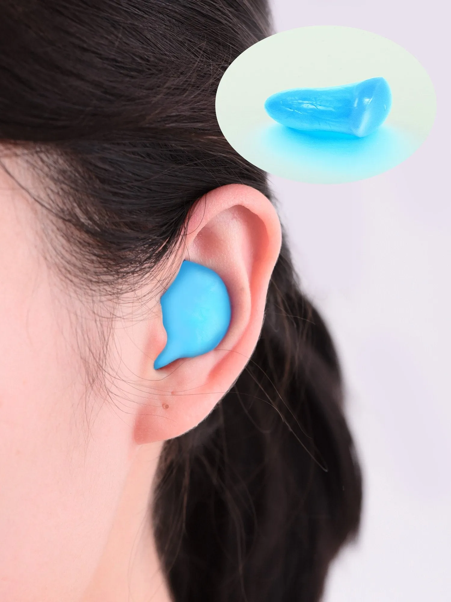 9 Pairs Soft Protective Ear Plugs Silicone Putty Ear Plugs Moldable Earplugs Set for Sleeping, Swimming Blue