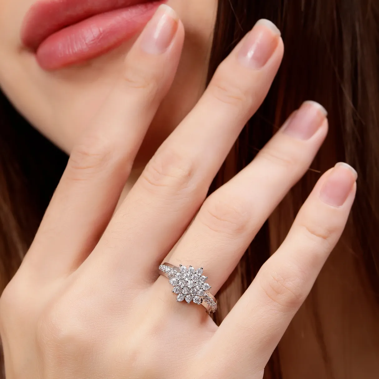 925 Pure Sterling Silver Pretty Posy Cocktail and Stardom Special Couple's Ring