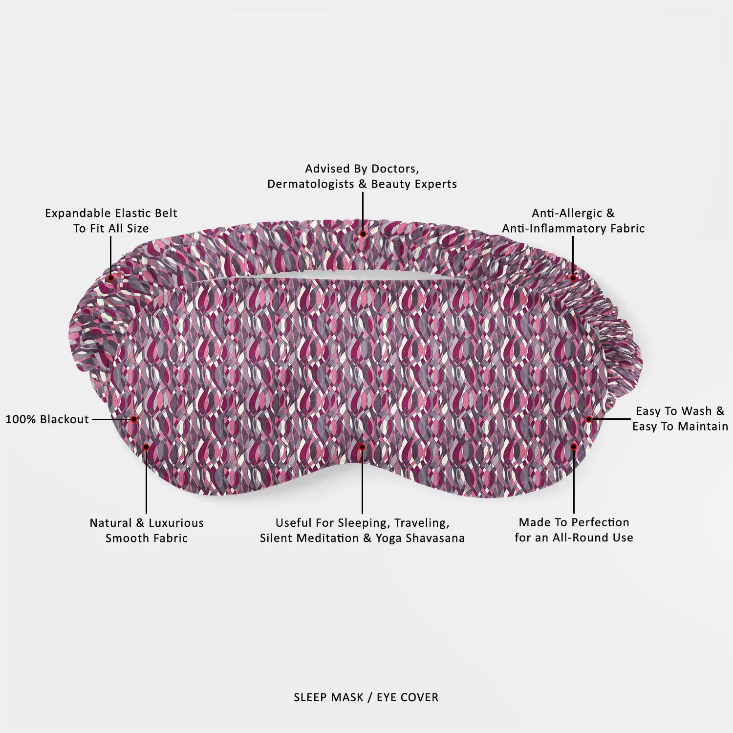Abstract Grunge Art Sleeping Eye Pad Blackout Eye Cover | Soft Anti-Allergic Eco-Friendly Natural Mulberry Silk Fabric