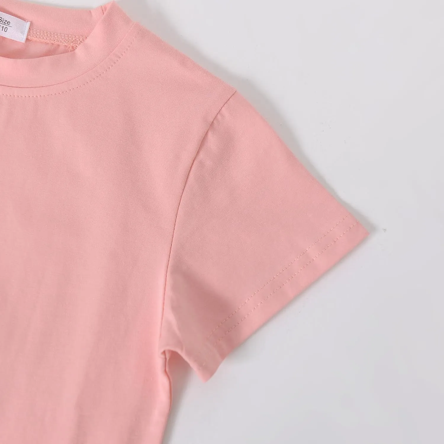 ACESTAR Toddler Baby Boys Girls Summer Clothes Set - Cotton Solid Plain Short Sleeve T-Shirt Tops   Shorts Cute Outfits Set