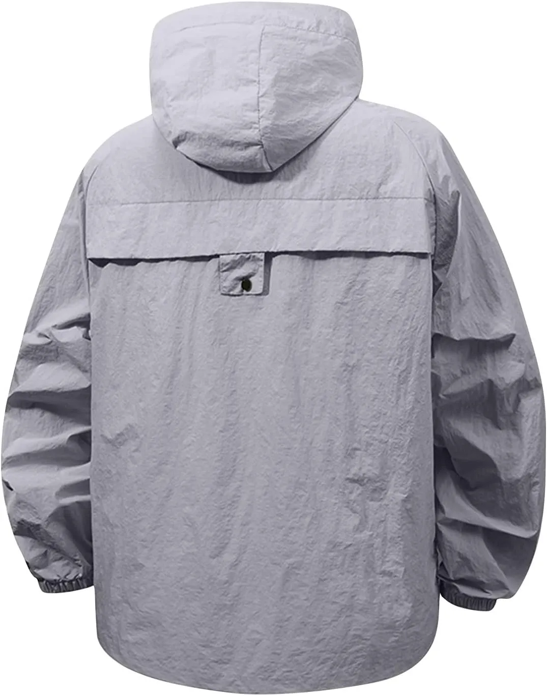 ADHOWBEW Uv Shirts for Men Big and Tall Lightweight Sun Protection Lightweight Outerwear Waterproof Jacket