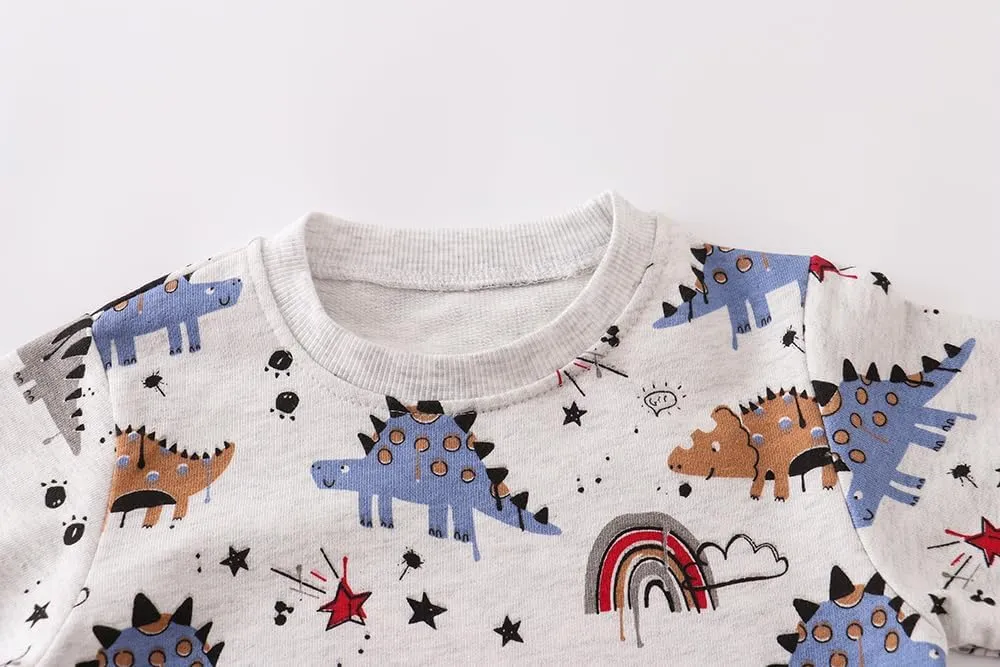 AIWUHE Toddler Sweatshirt Boys Girls Crewneck Pullover Tops Blouse Long Sleeve Cotton T-Shirt Fall Winter Clothes 2-6Y
