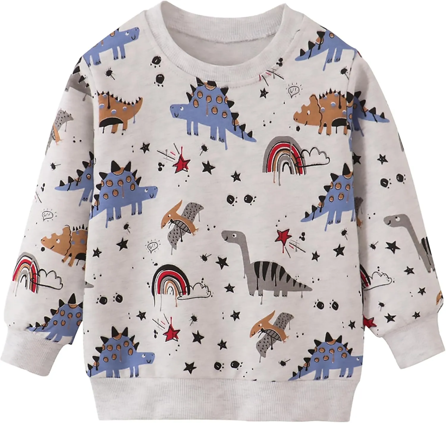 AIWUHE Toddler Sweatshirt Boys Girls Crewneck Pullover Tops Blouse Long Sleeve Cotton T-Shirt Fall Winter Clothes 2-6Y
