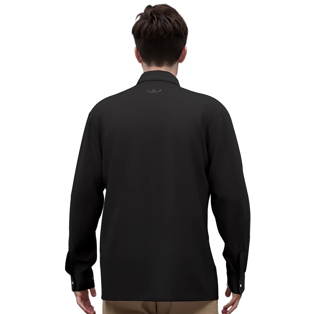 All-Over Print Men's Imitation Silk Long-Sleeved Shirt swole print
