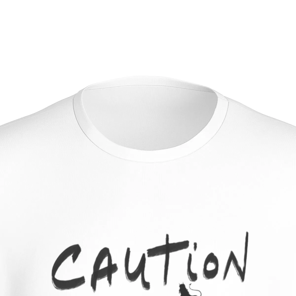 All-Over Print Men's O-Neck Sports T-Shirt caution lil devil at play print