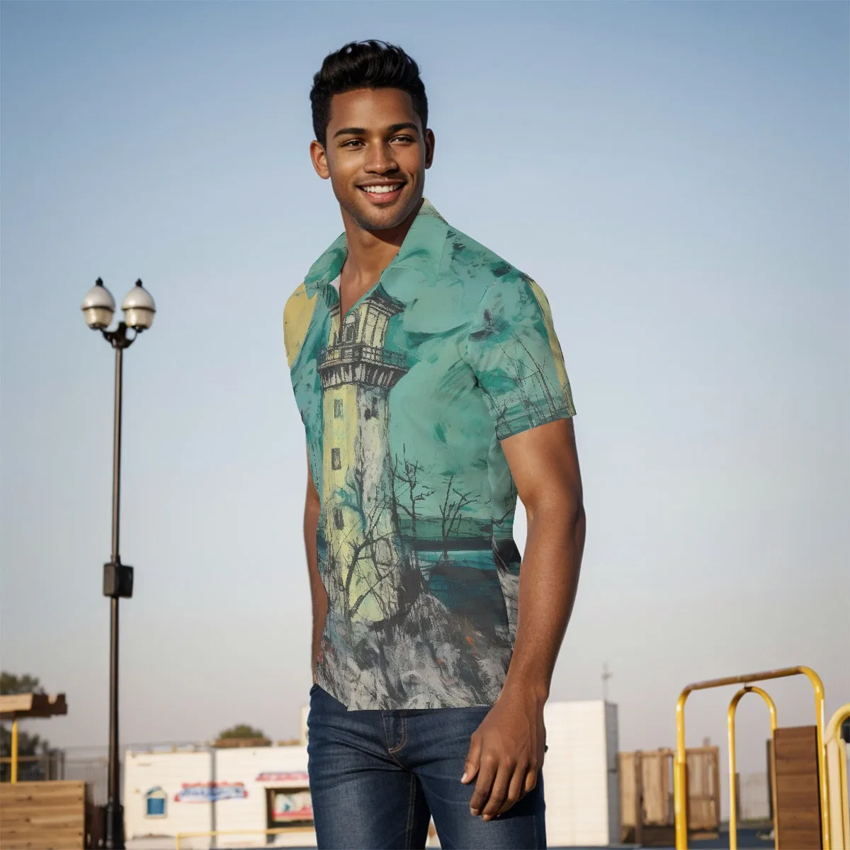 All-Over Print Men's Shirt J 20 lighthouse, print