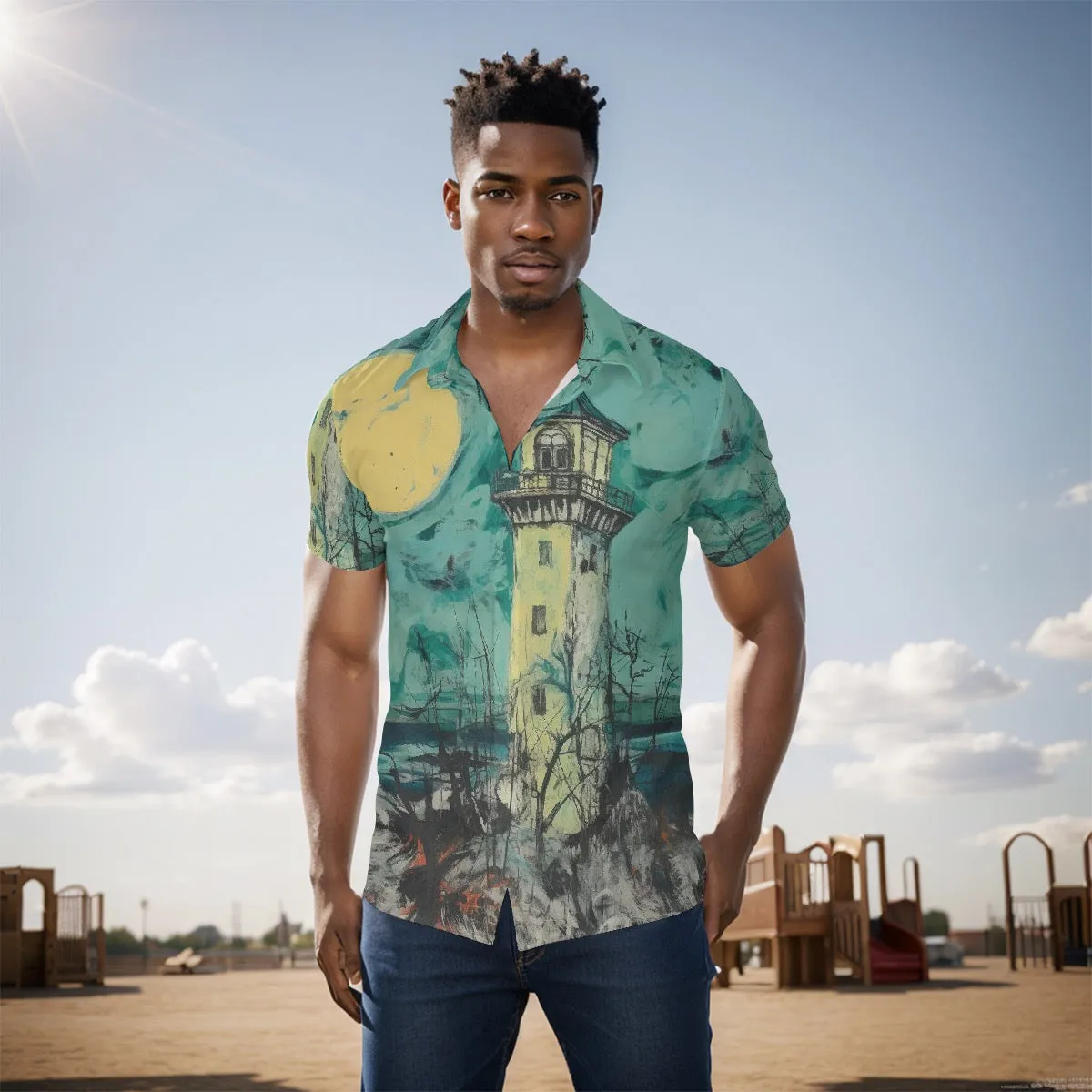 All-Over Print Men's Shirt J 20 lighthouse, print