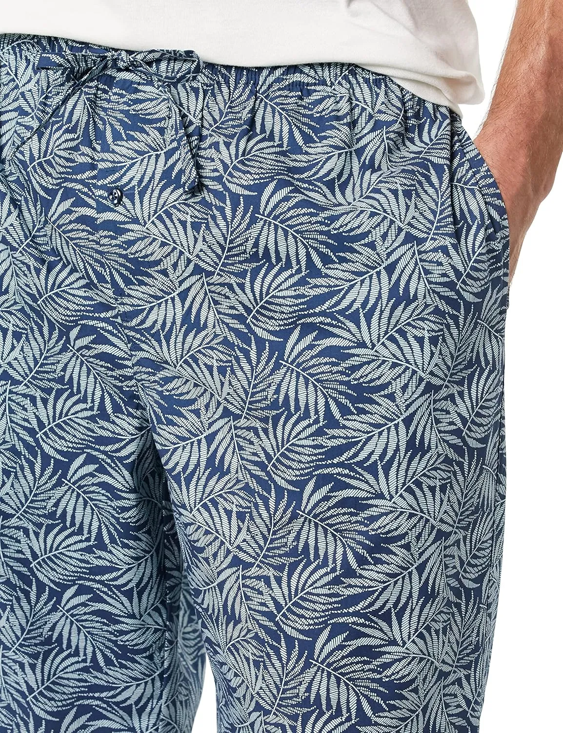 Amazon Essentials Men's Cotton Poplin Pant with Cotton Jersey T-Shirt Pajama Set