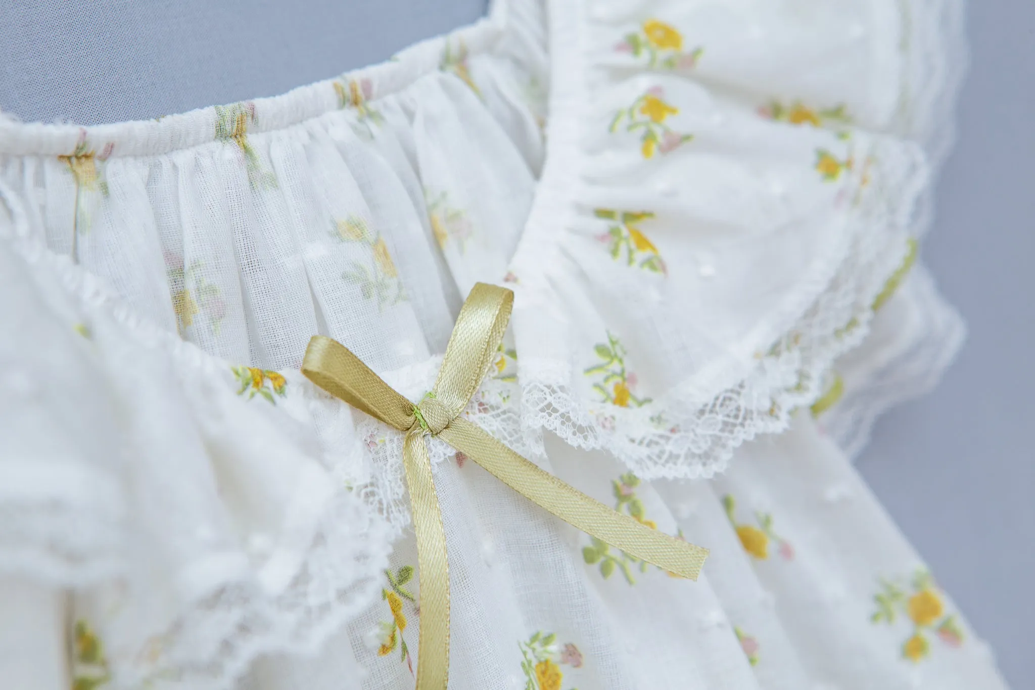 AMELIA - GIRLS COTTON PYJAMA GREEN FLOWERS