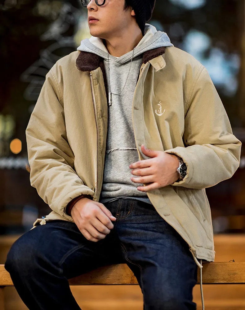 American Retro N1 Navy Deck Cotton Thickened Men's Coat