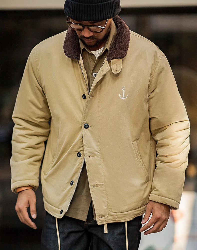 American Retro N1 Navy Deck Cotton Thickened Men's Coat