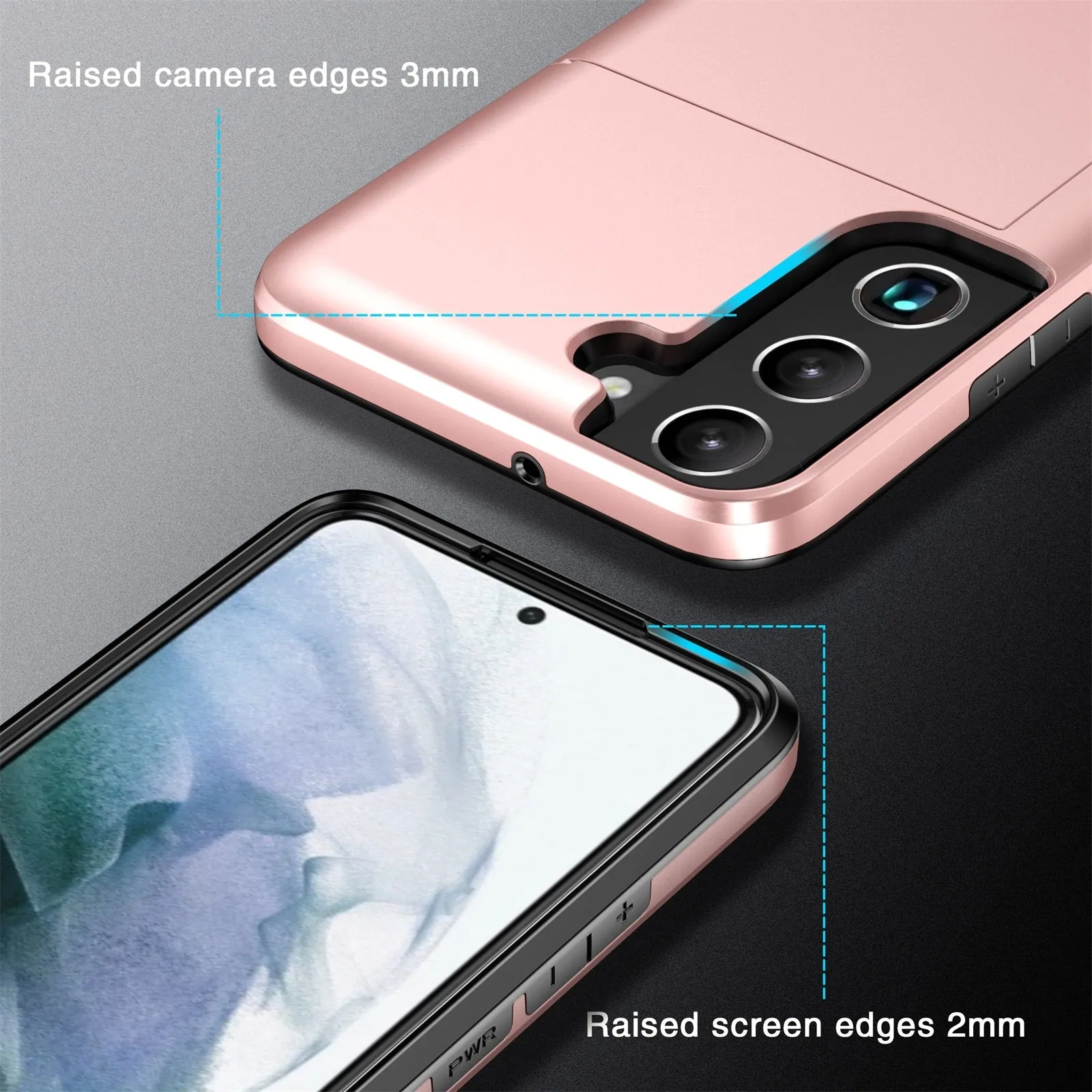 AMZER Ultra Hybrid Slim Protective Credit Card Case for Samsung Galaxy S22  5G