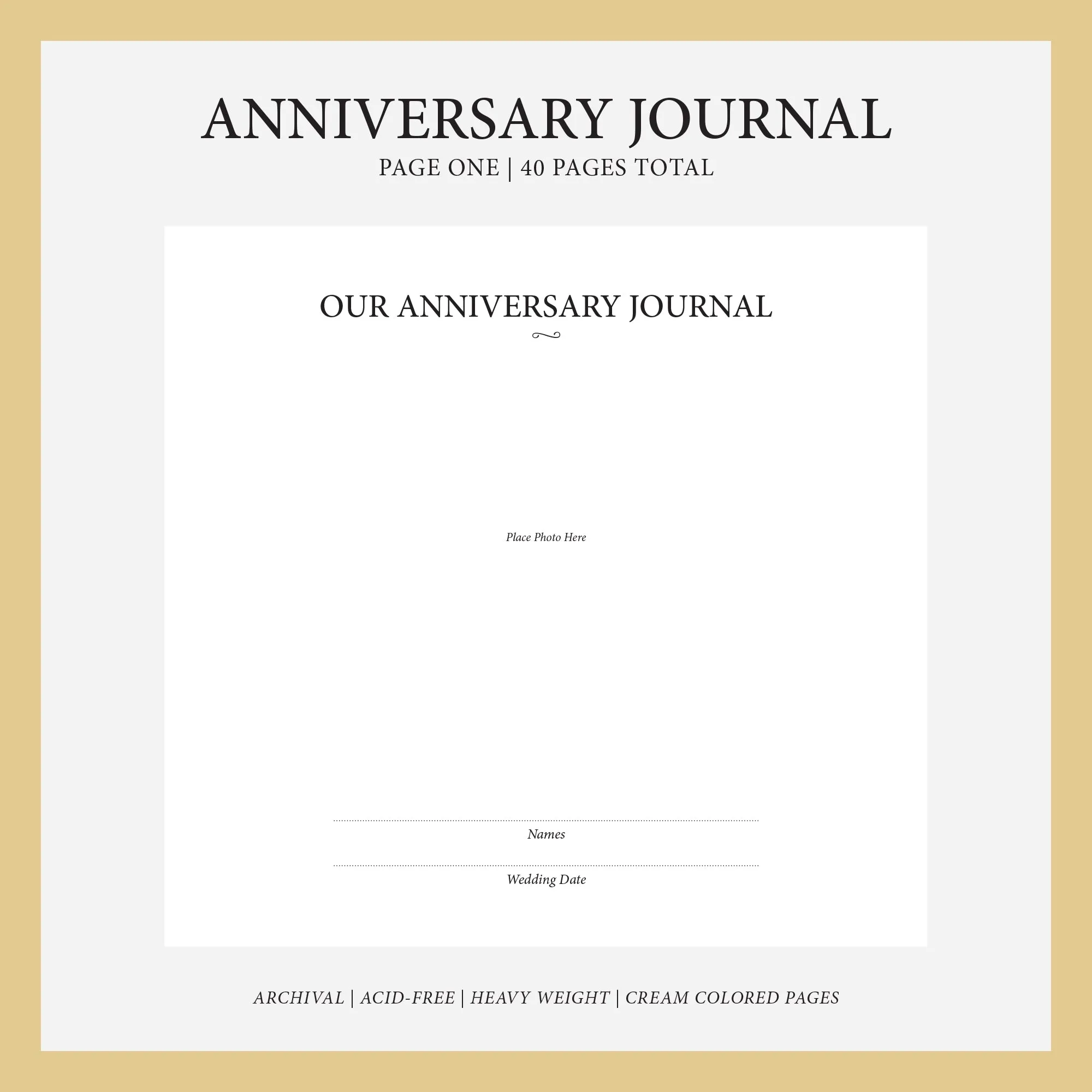 Anniversary Journal | Printed Cover: Botanical Garden | Available Personalized