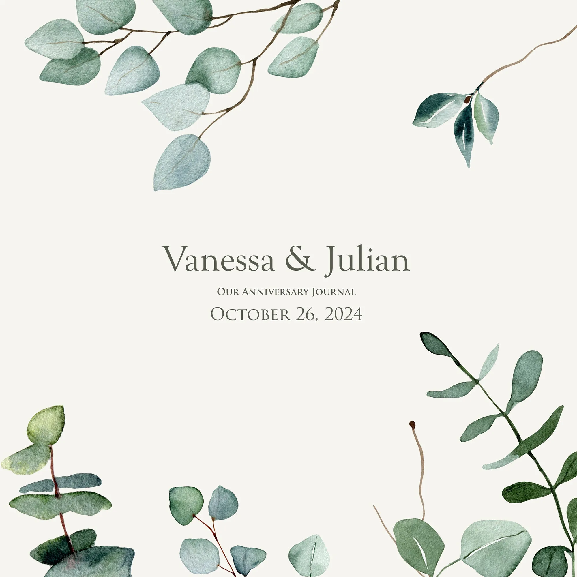 Anniversary Journal | Printed Cover: Eucalyptus | Available Personalized