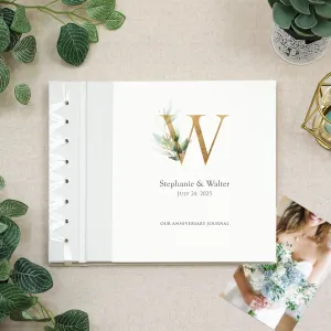 Anniversary Journal | Printed Cover: Green Leaf Monogram | Available Personalized