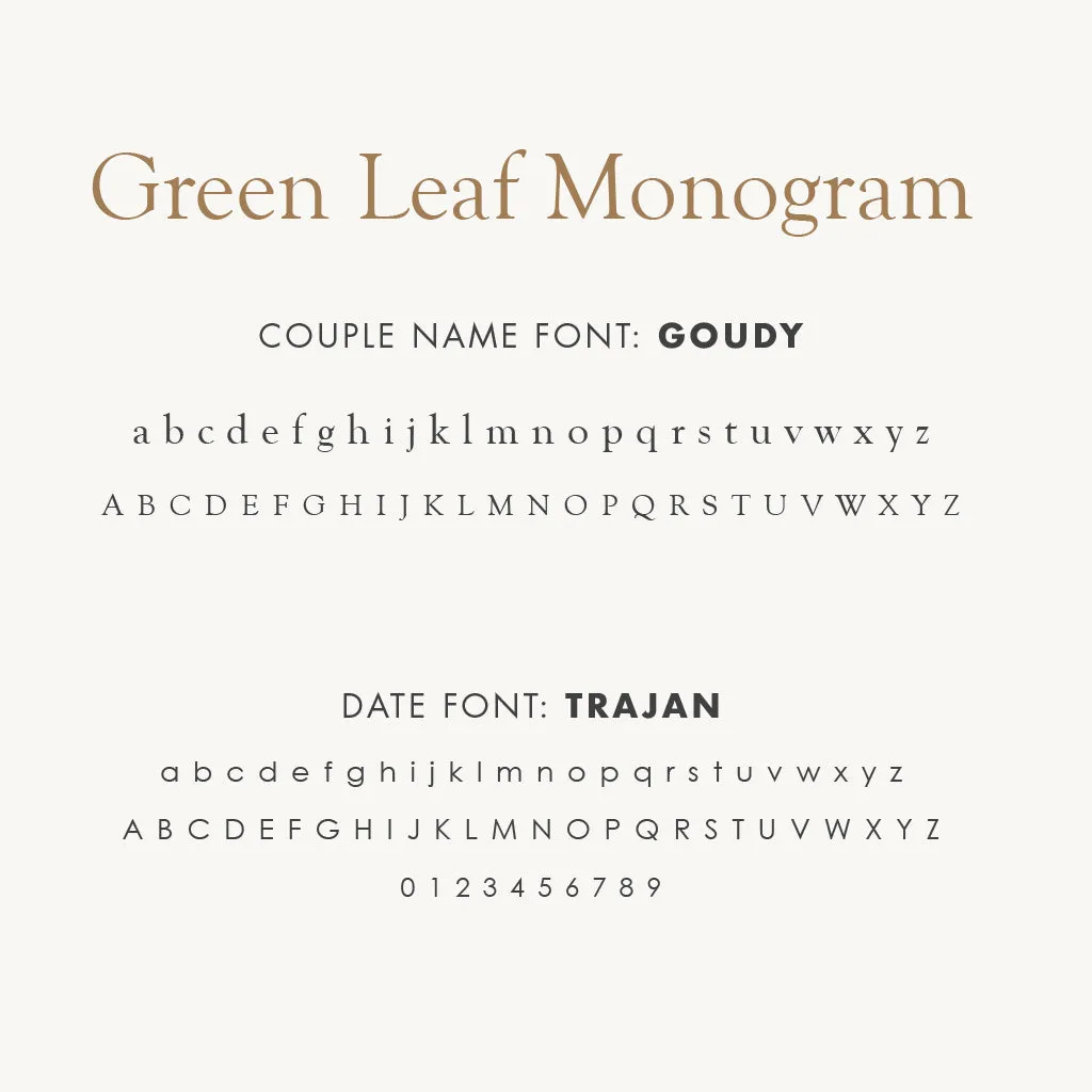 Anniversary Journal | Printed Cover: Green Leaf Monogram | Available Personalized