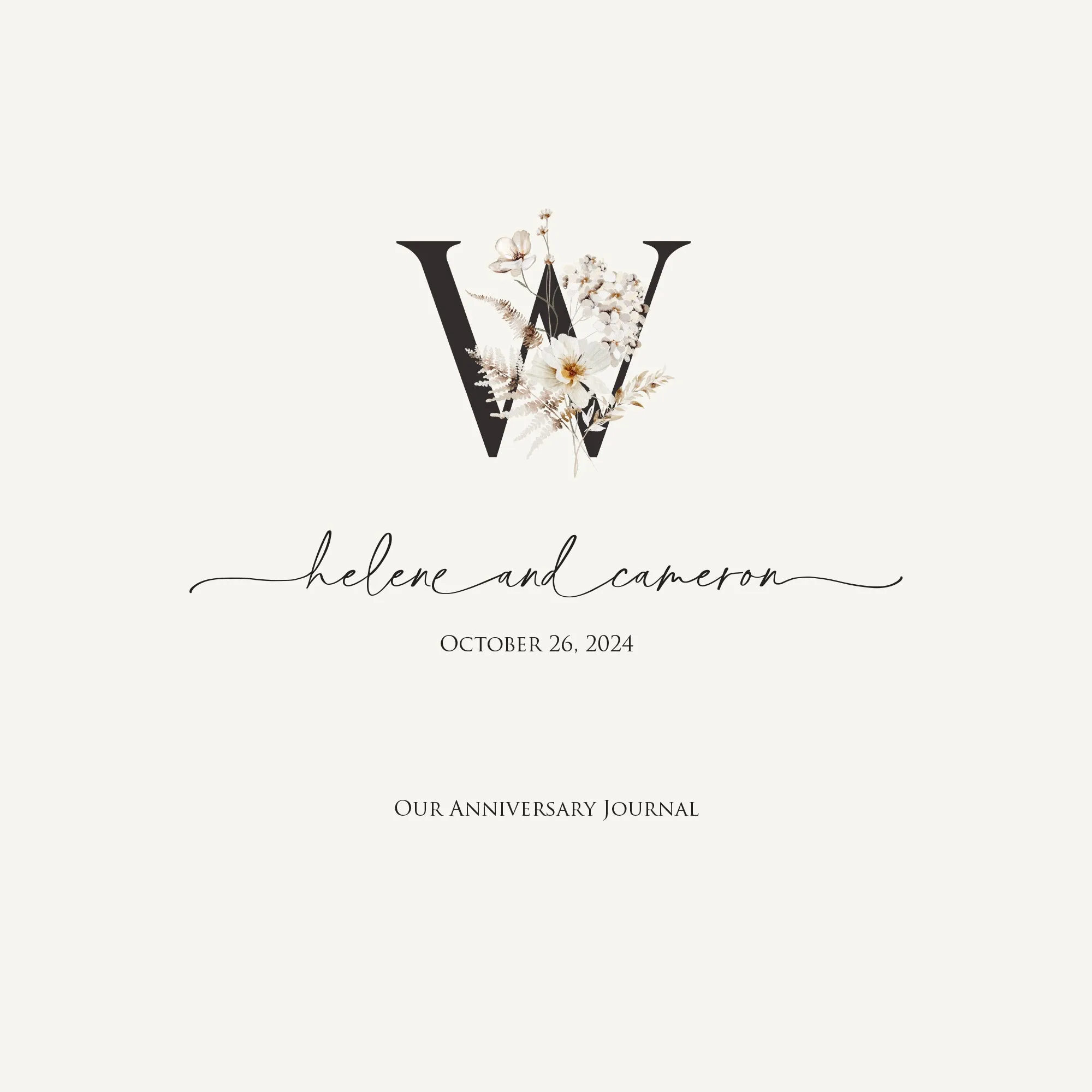Anniversary Journal | Printed Cover: Ivory Monogram | Available Personalized
