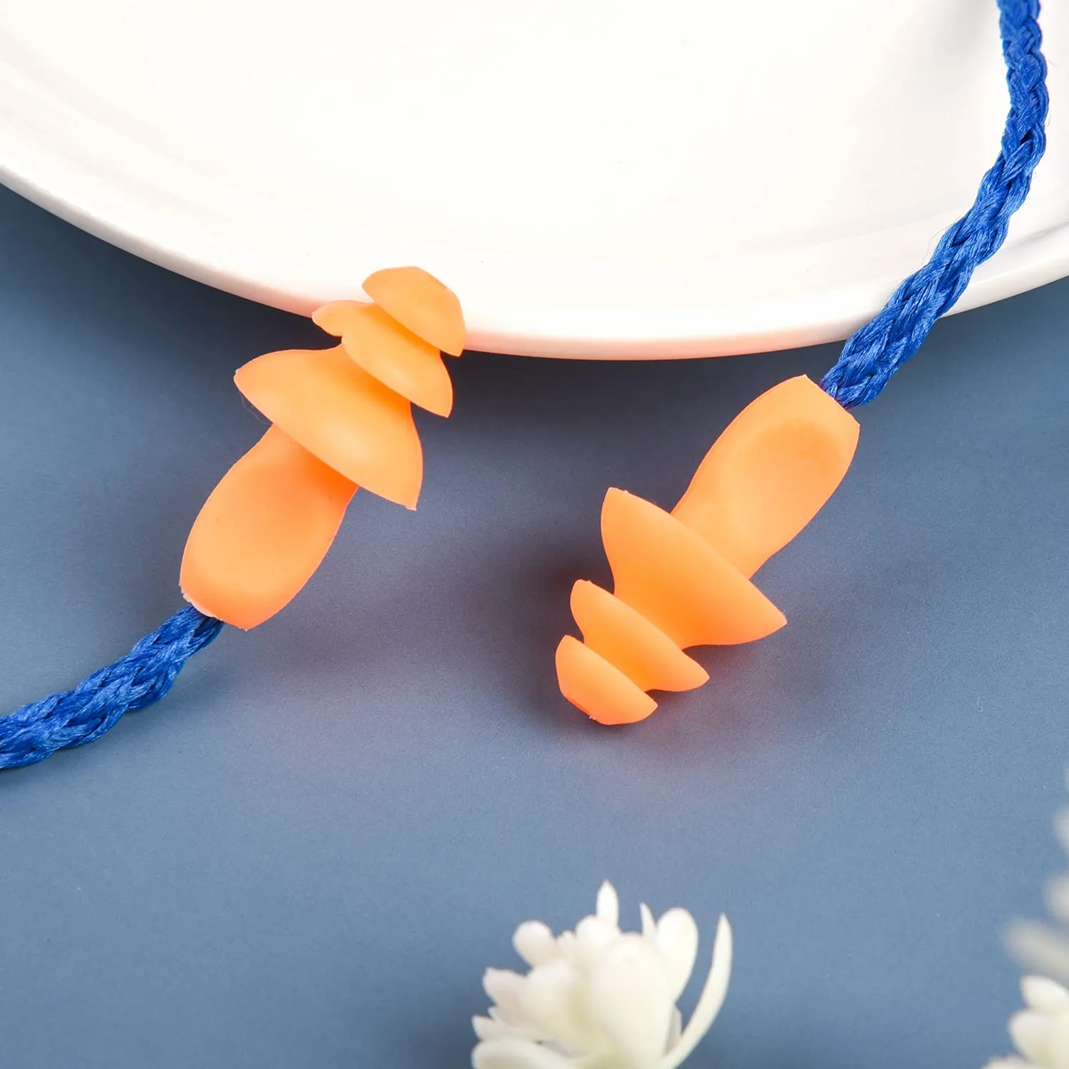 AOVNA 20 Pairs Corded Ear Plugs Silicone Earplugs Silicone Waterproof Ear Plugs with Cords for Noise Cancelling and Hearing Protection