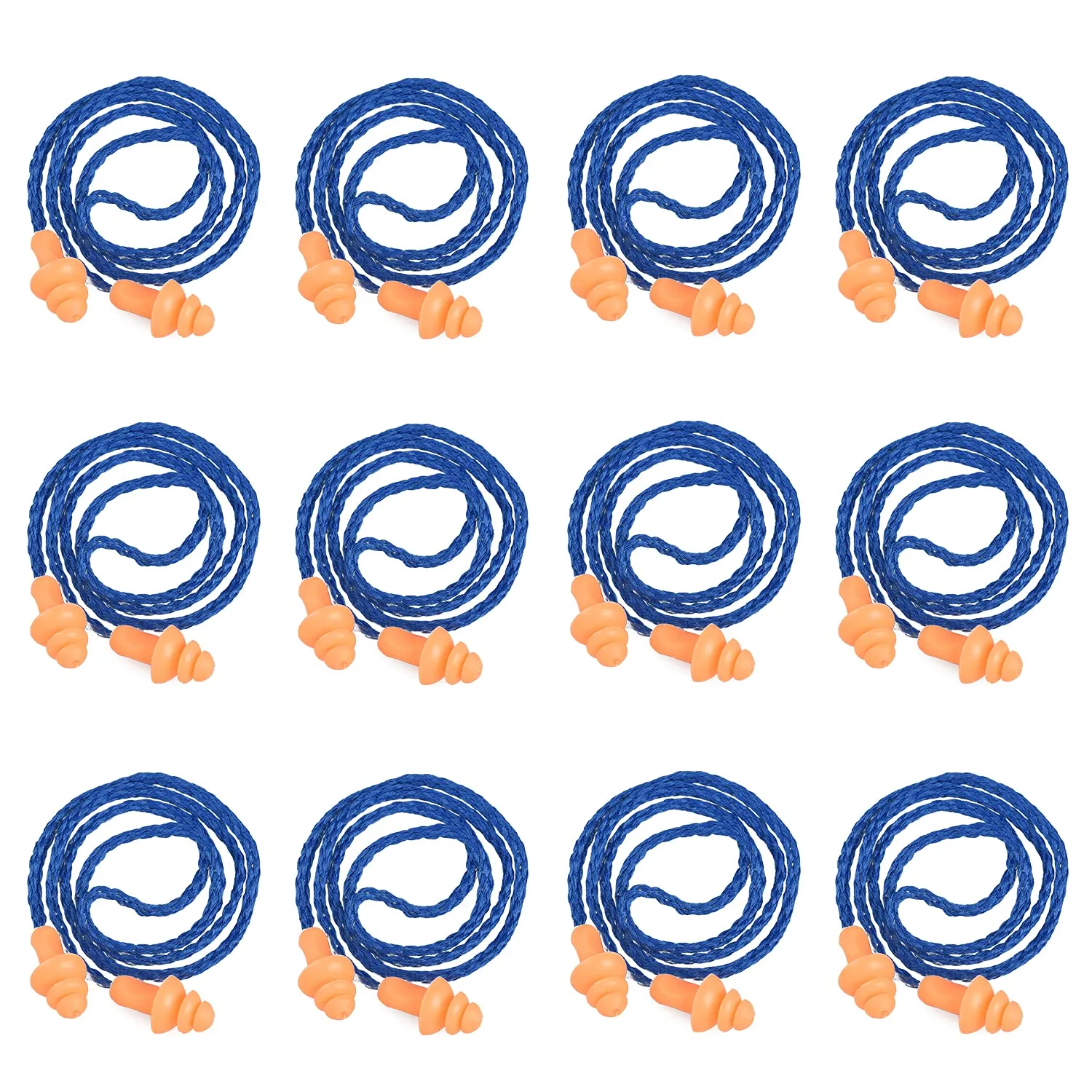 AOVNA 20 Pairs Corded Ear Plugs Silicone Earplugs Silicone Waterproof Ear Plugs with Cords for Noise Cancelling and Hearing Protection