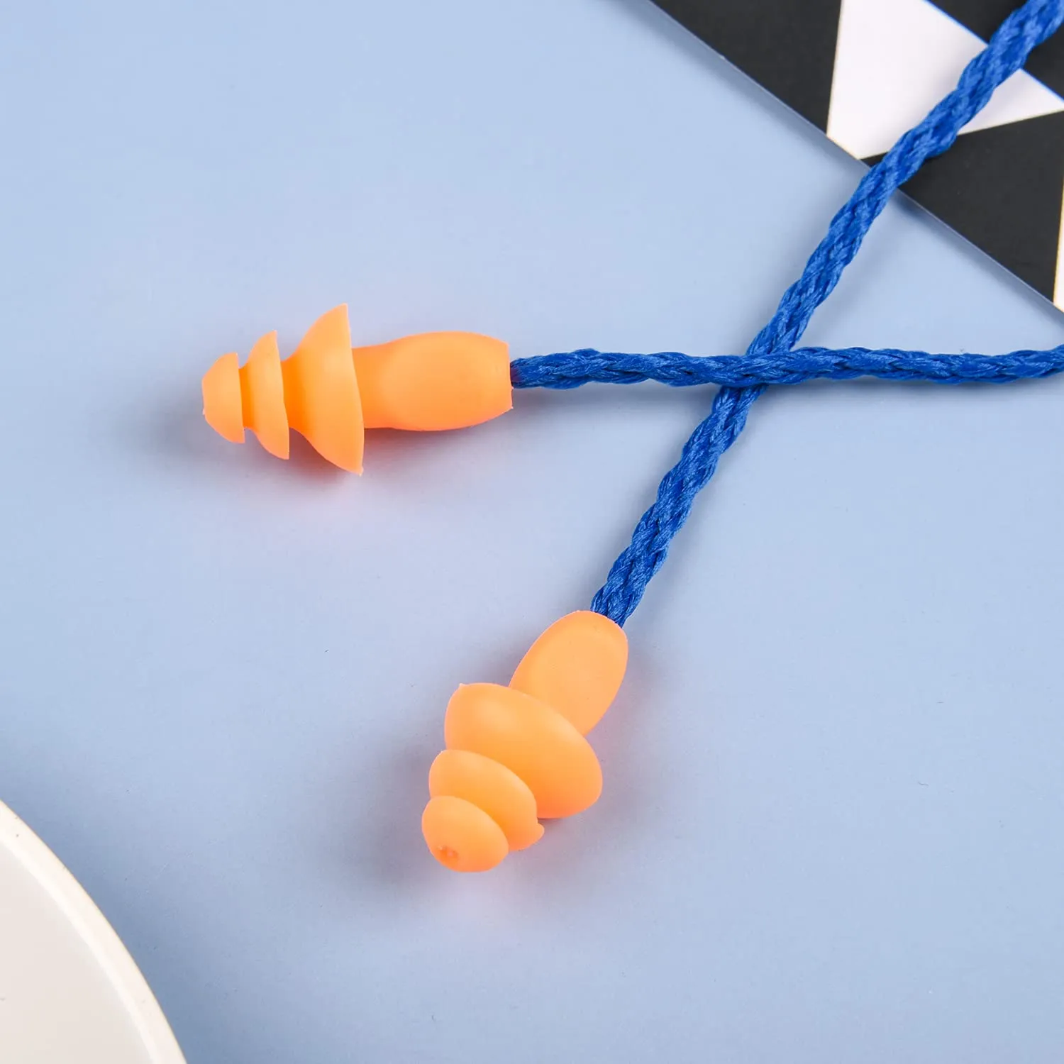 AOVNA 20 Pairs Corded Ear Plugs Silicone Earplugs Silicone Waterproof Ear Plugs with Cords for Noise Cancelling and Hearing Protection