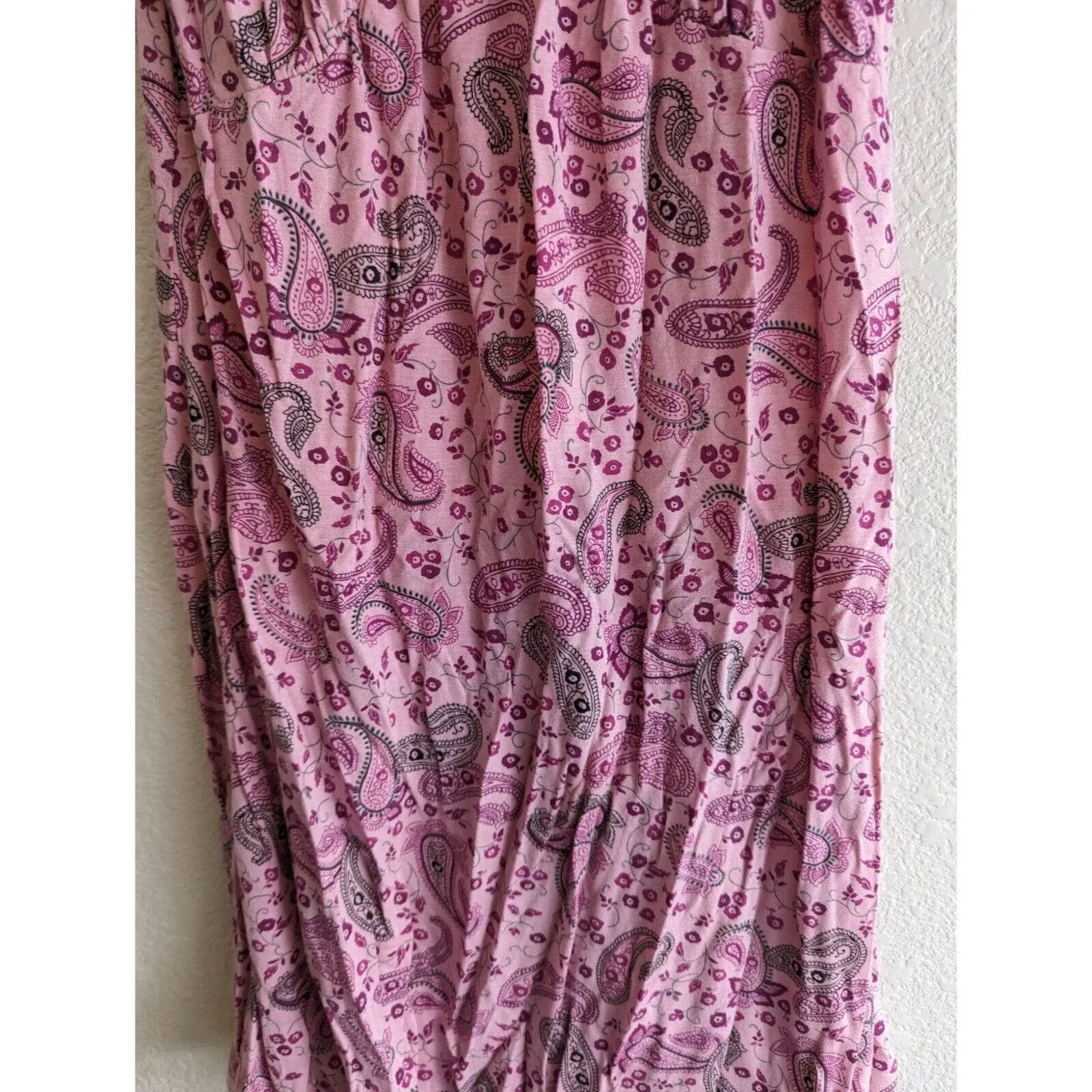 Apt 9 Intimates Womens Sz S Nightgown Sleeveless Pink Paisley Print