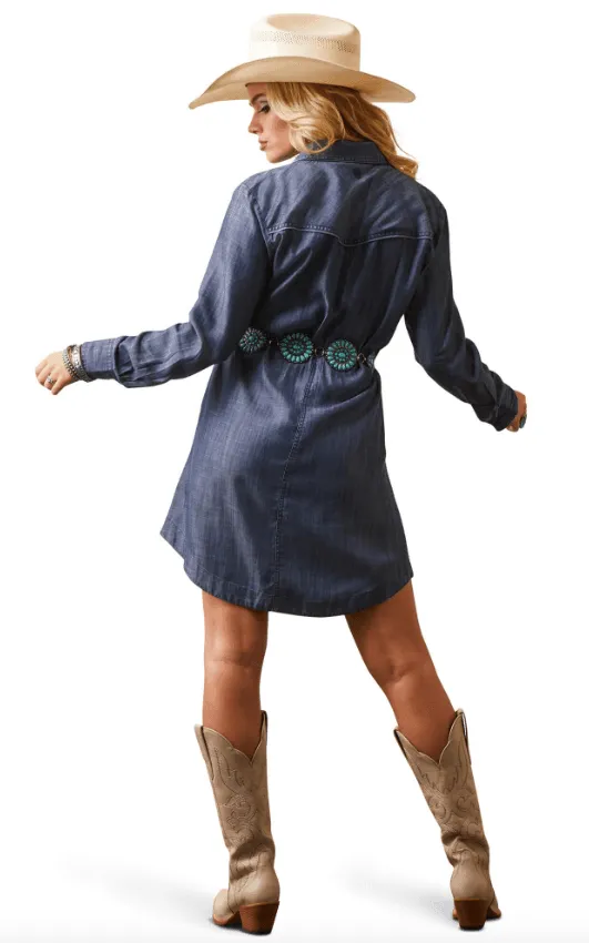 Ariat Women's Classic Demin Blue Shirt Long Sleeve Dress 10043662