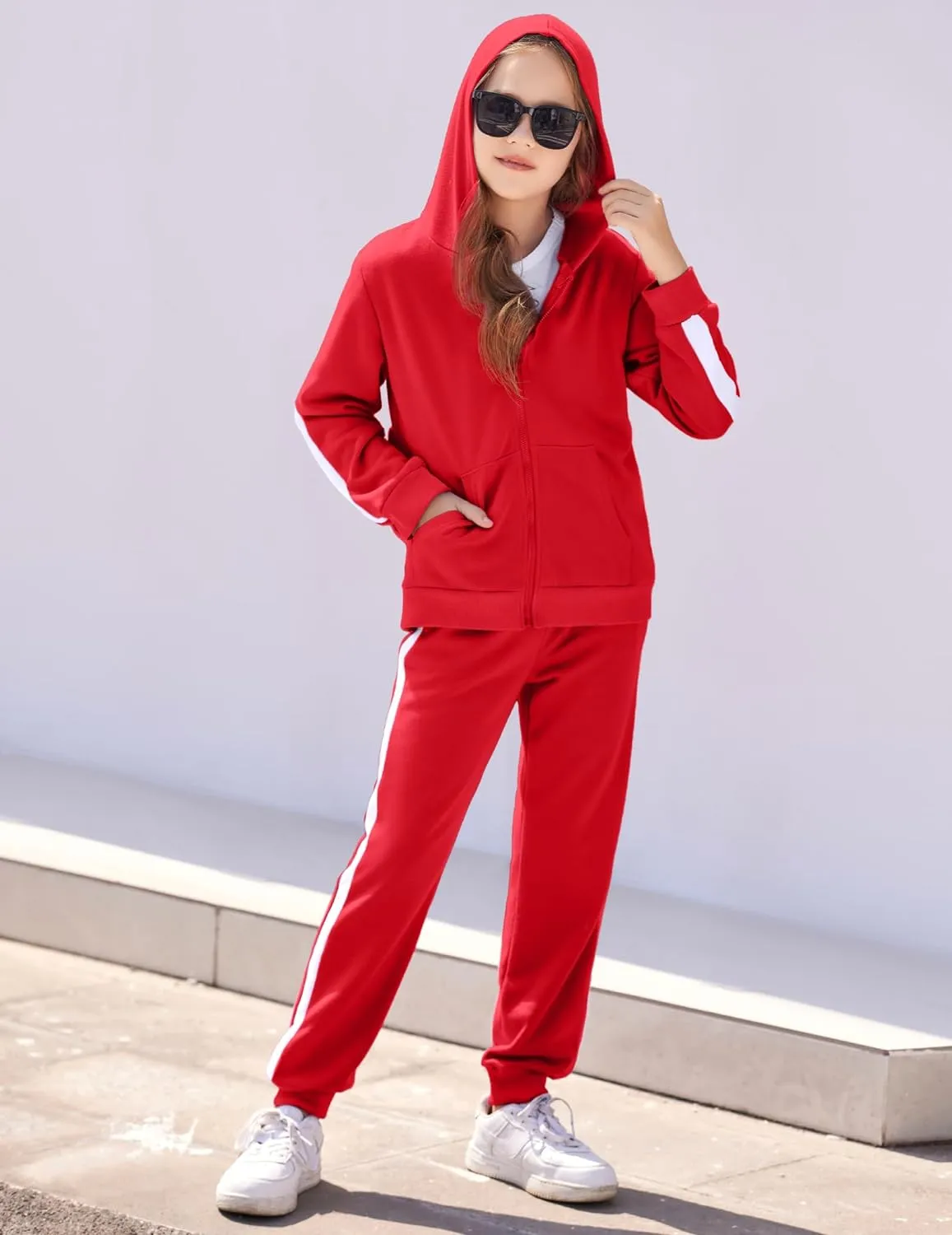 Arshiner Girls Jogger Set 2 Piece Outfits Zip Up Hoodie Sweatsuits