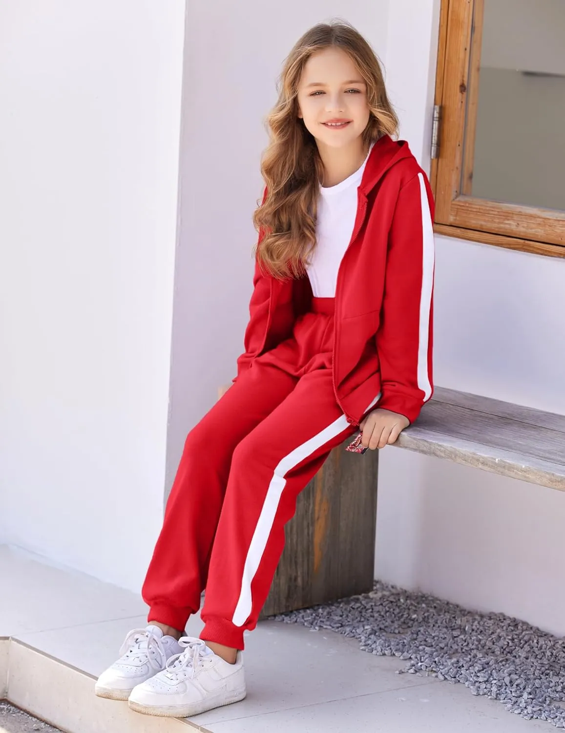 Arshiner Girls Jogger Set 2 Piece Outfits Zip Up Hoodie Sweatsuits