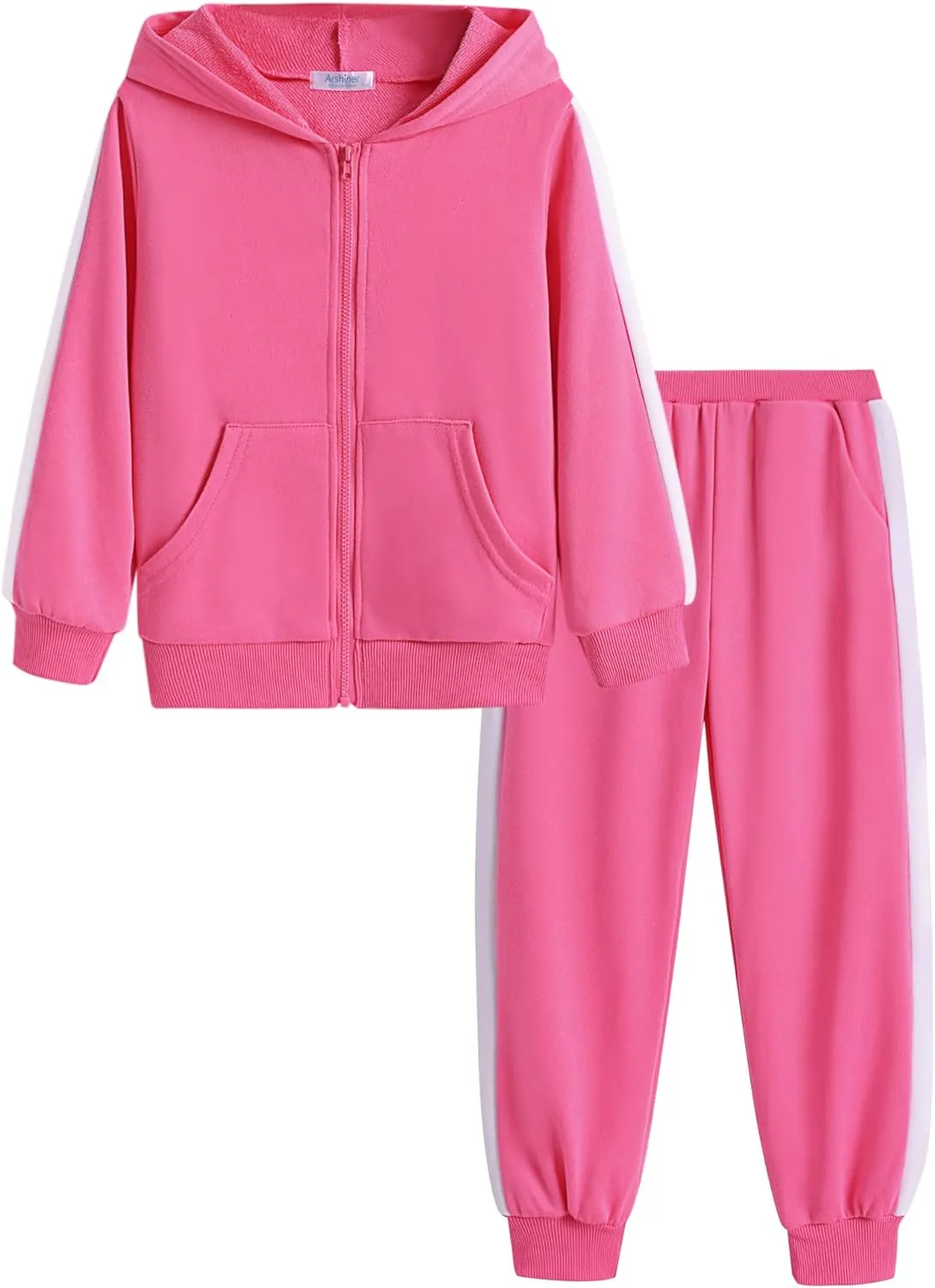 Arshiner Girls Jogger Set 2 Piece Outfits Zip Up Hoodie Sweatsuits