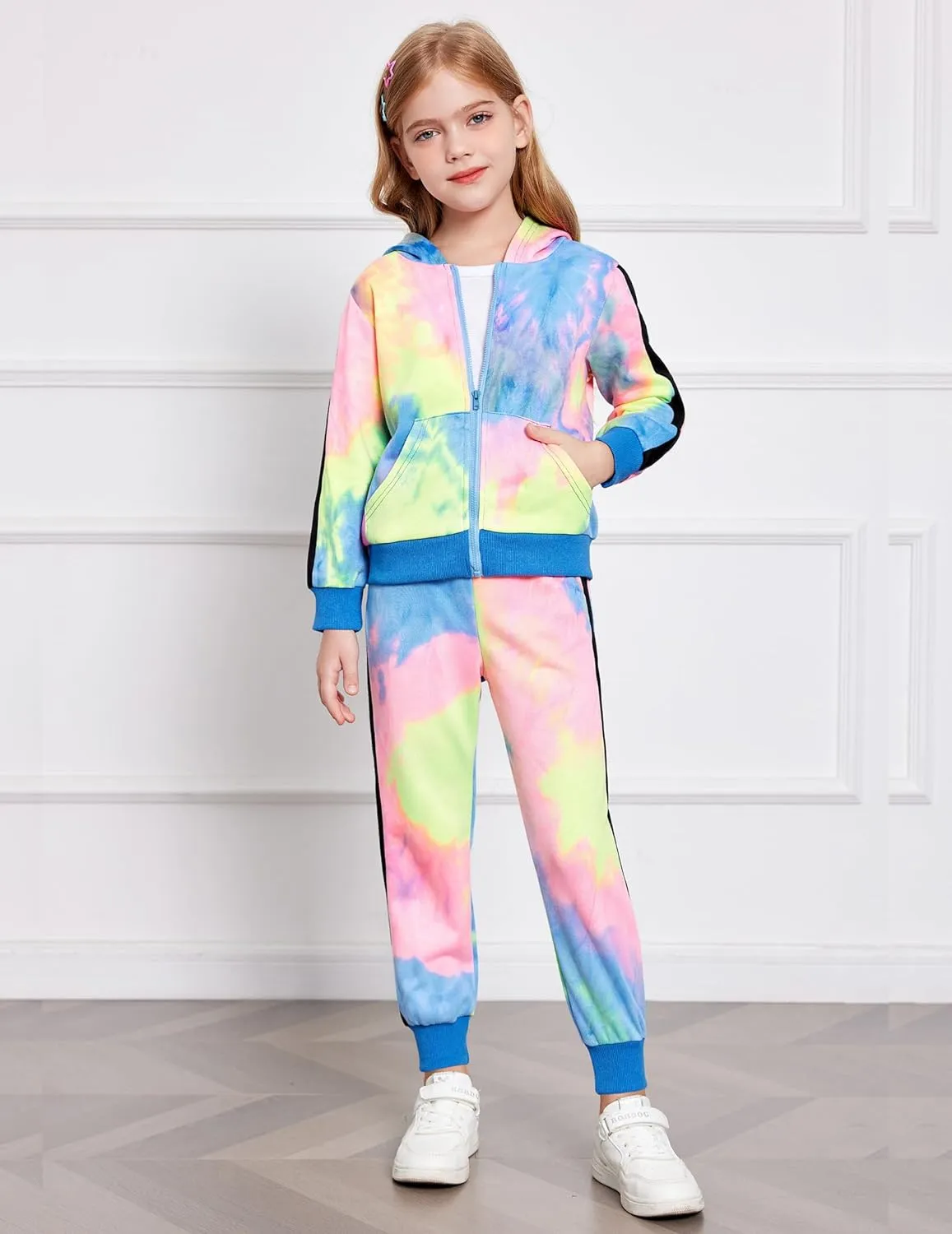 Arshiner Girls Jogger Set 2 Piece Outfits Zip Up Hoodie Sweatsuits