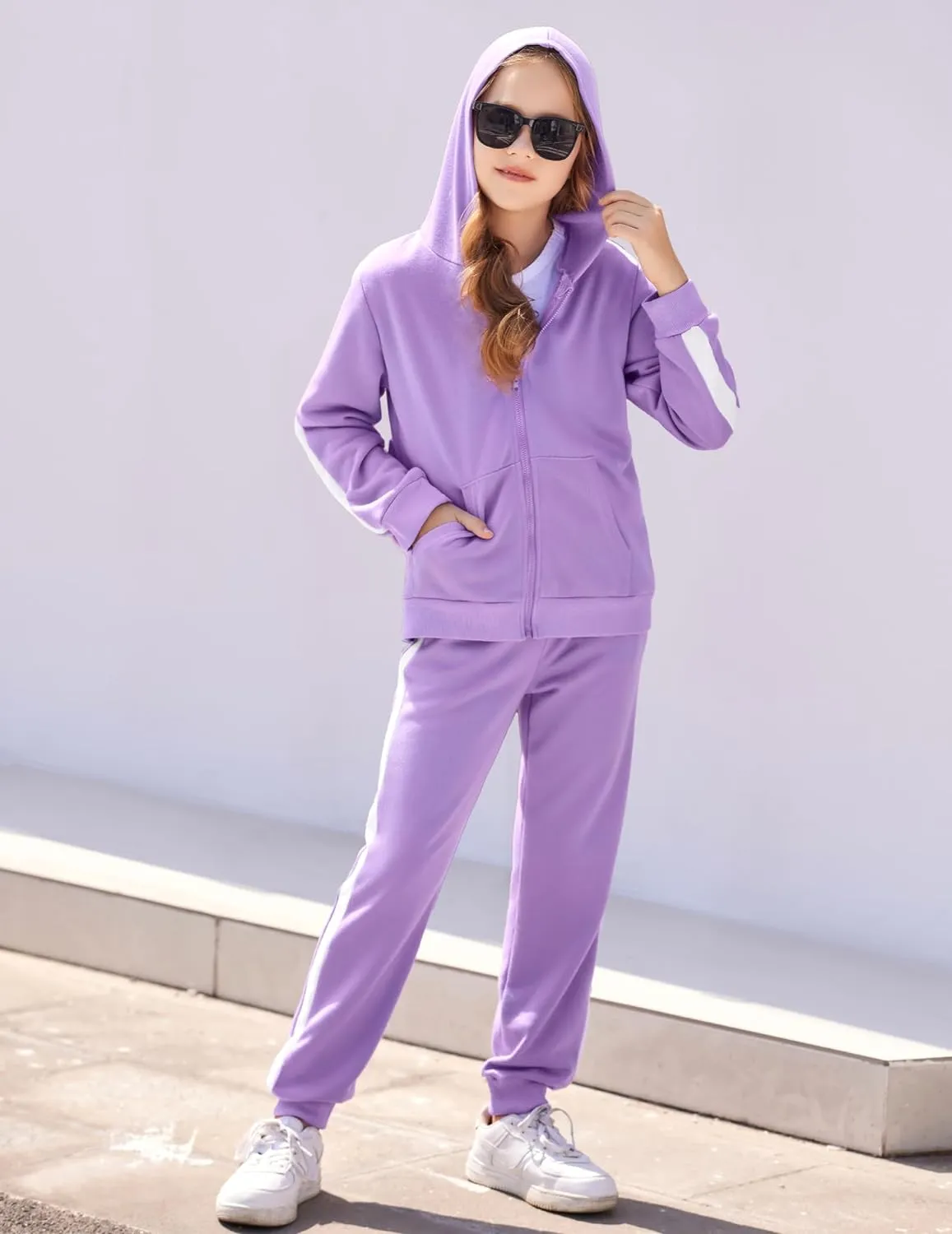 Arshiner Girls Jogger Set 2 Piece Outfits Zip Up Hoodie Sweatsuits