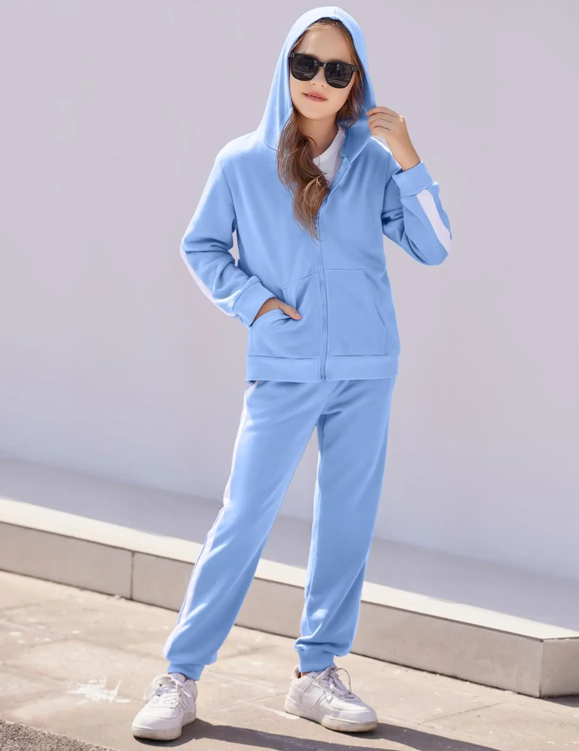 Arshiner Girls Jogger Set 2 Piece Outfits Zip Up Hoodie Sweatsuits