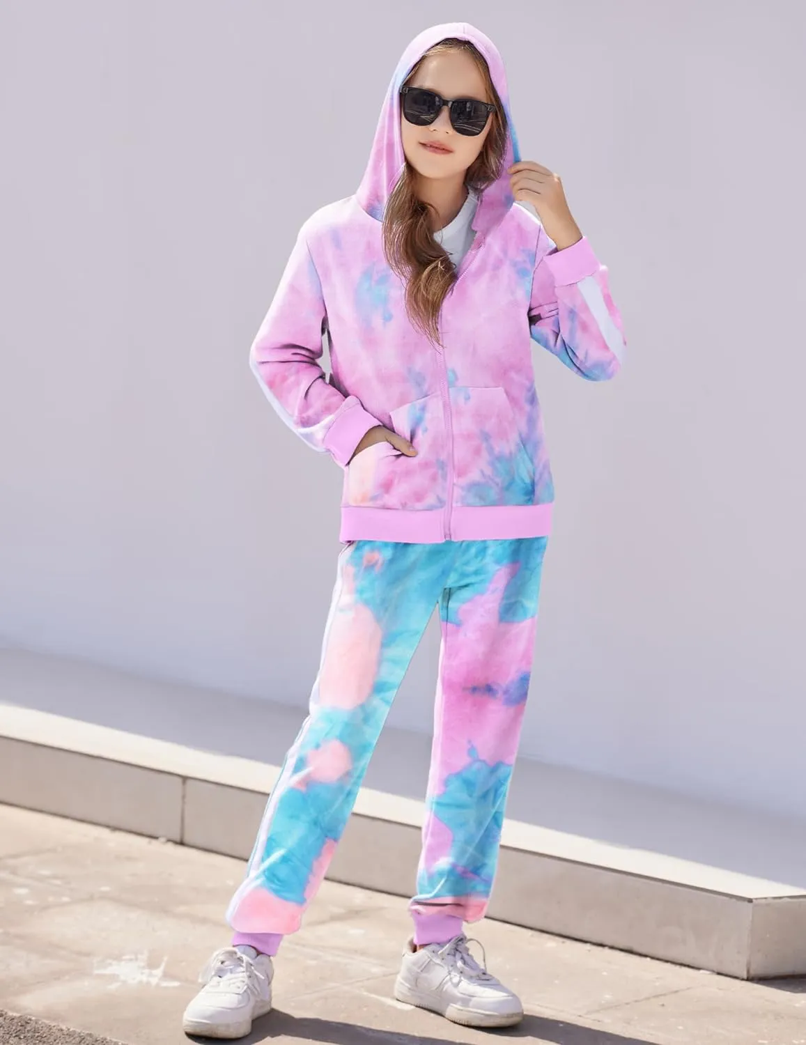 Arshiner Girls Jogger Set 2 Piece Outfits Zip Up Hoodie Sweatsuits
