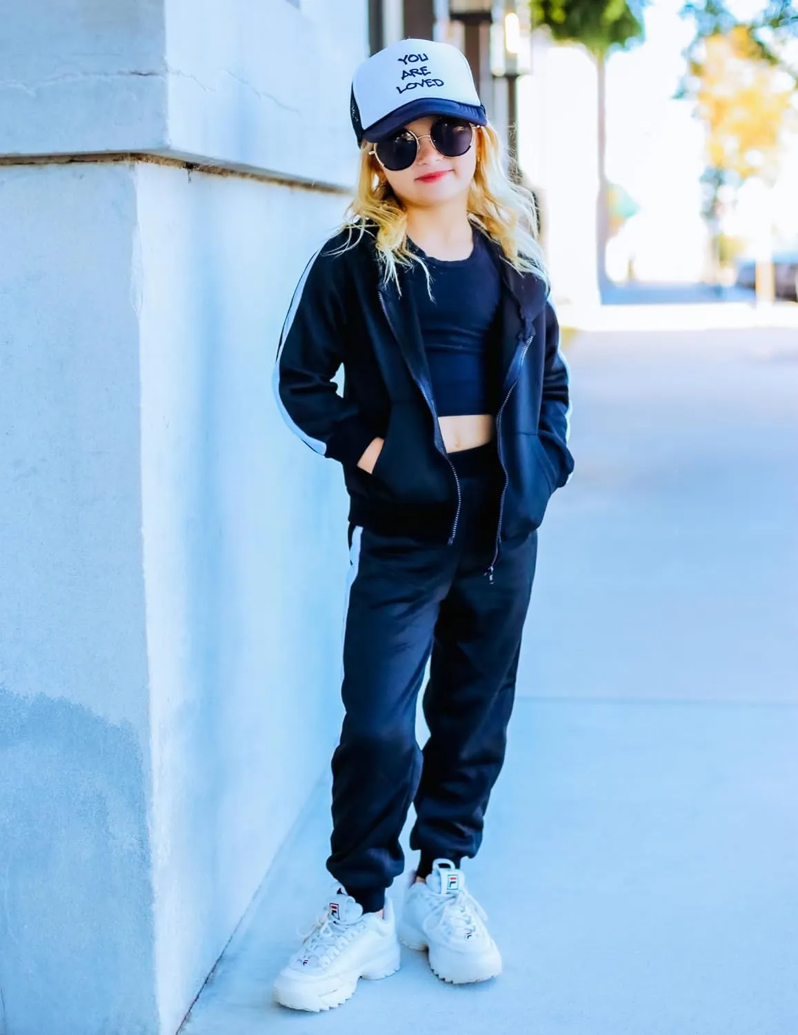 Arshiner Girls Jogger Set 2 Piece Outfits Zip Up Hoodie Sweatsuits