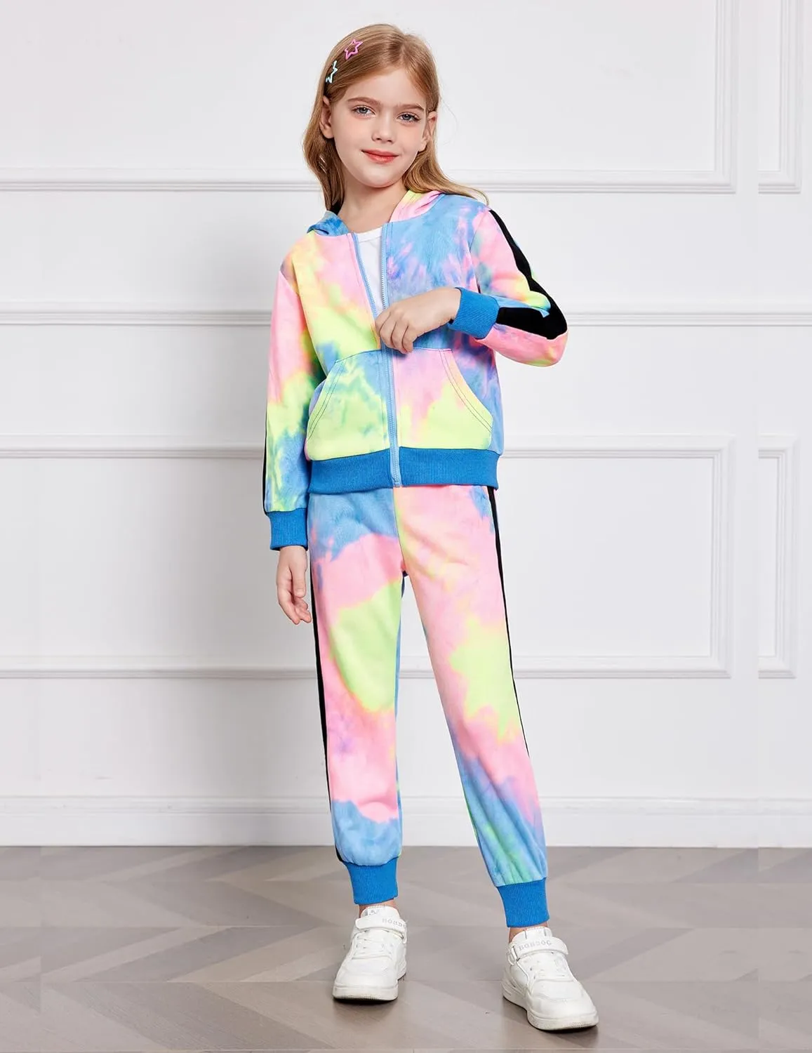 Arshiner Girls Jogger Set 2 Piece Outfits Zip Up Hoodie Sweatsuits