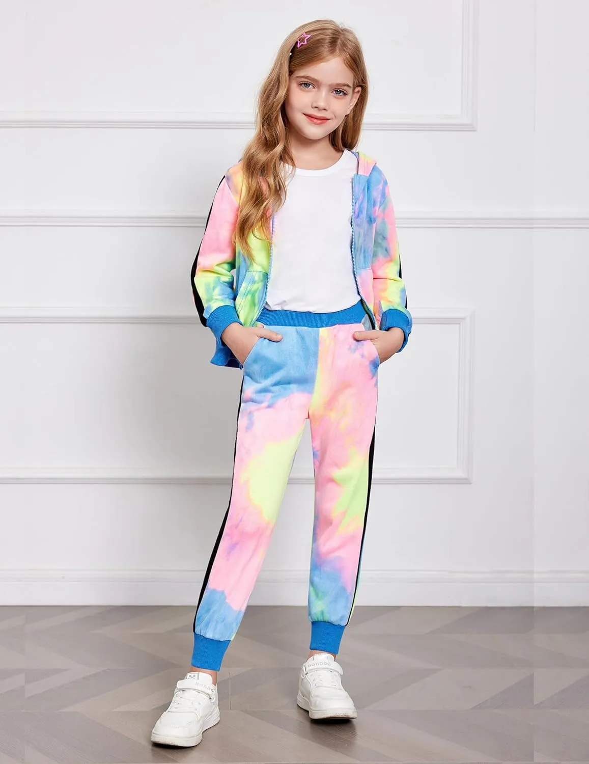 Arshiner Girls Jogger Set 2 Piece Outfits Zip Up Hoodie Sweatsuits