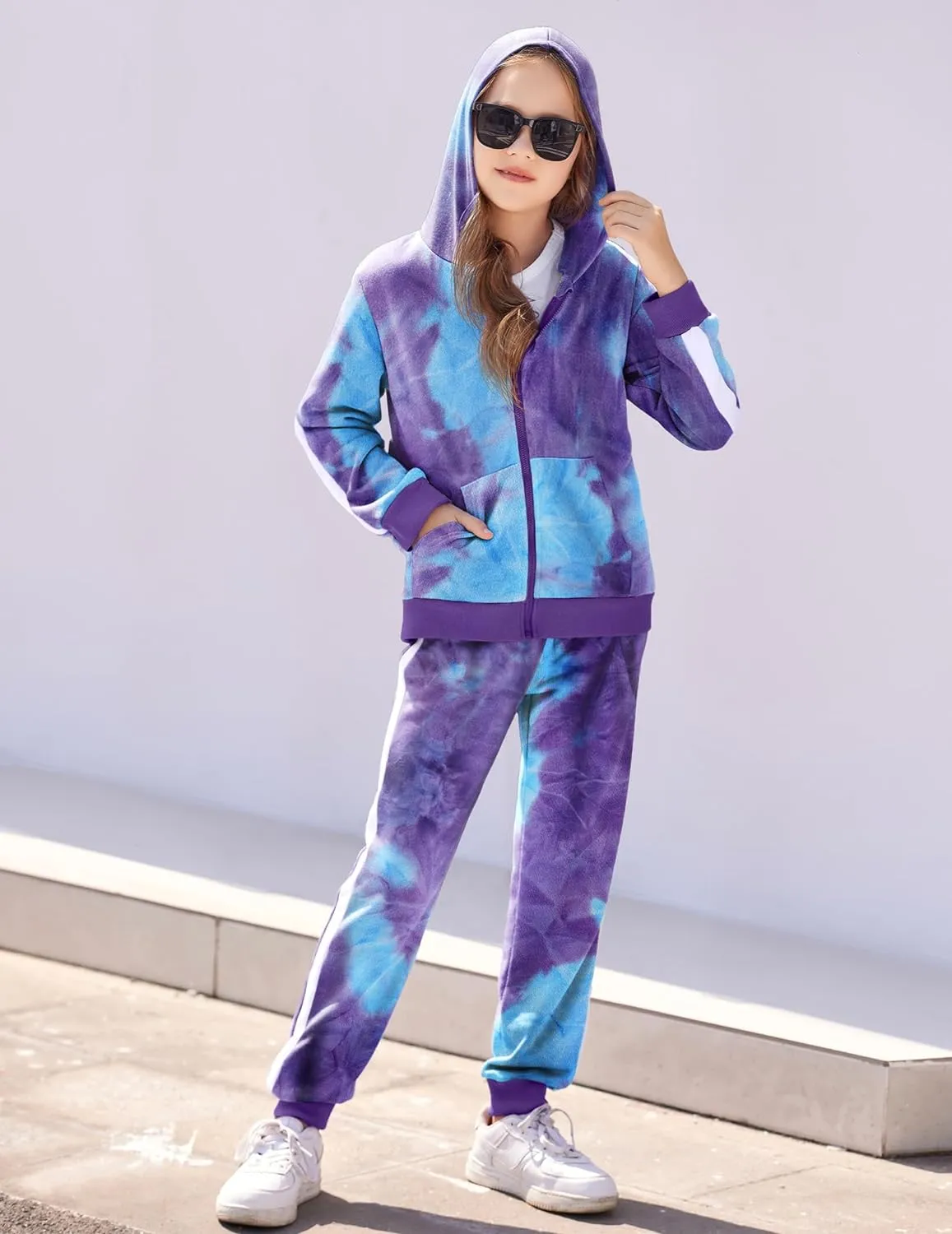 Arshiner Girls Jogger Set 2 Piece Outfits Zip Up Hoodie Sweatsuits