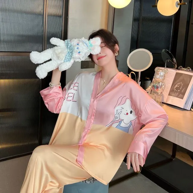 Ashore Shop NEW Womens in home Matching Pajamas Set Luxury Orange Coconut Print Sleepwear