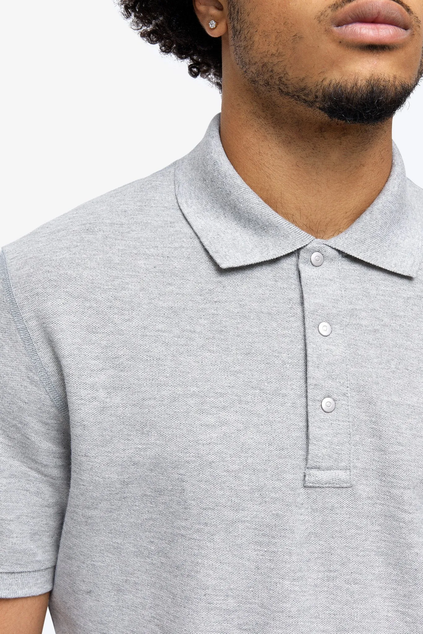Athletic Pique Polo - Grey