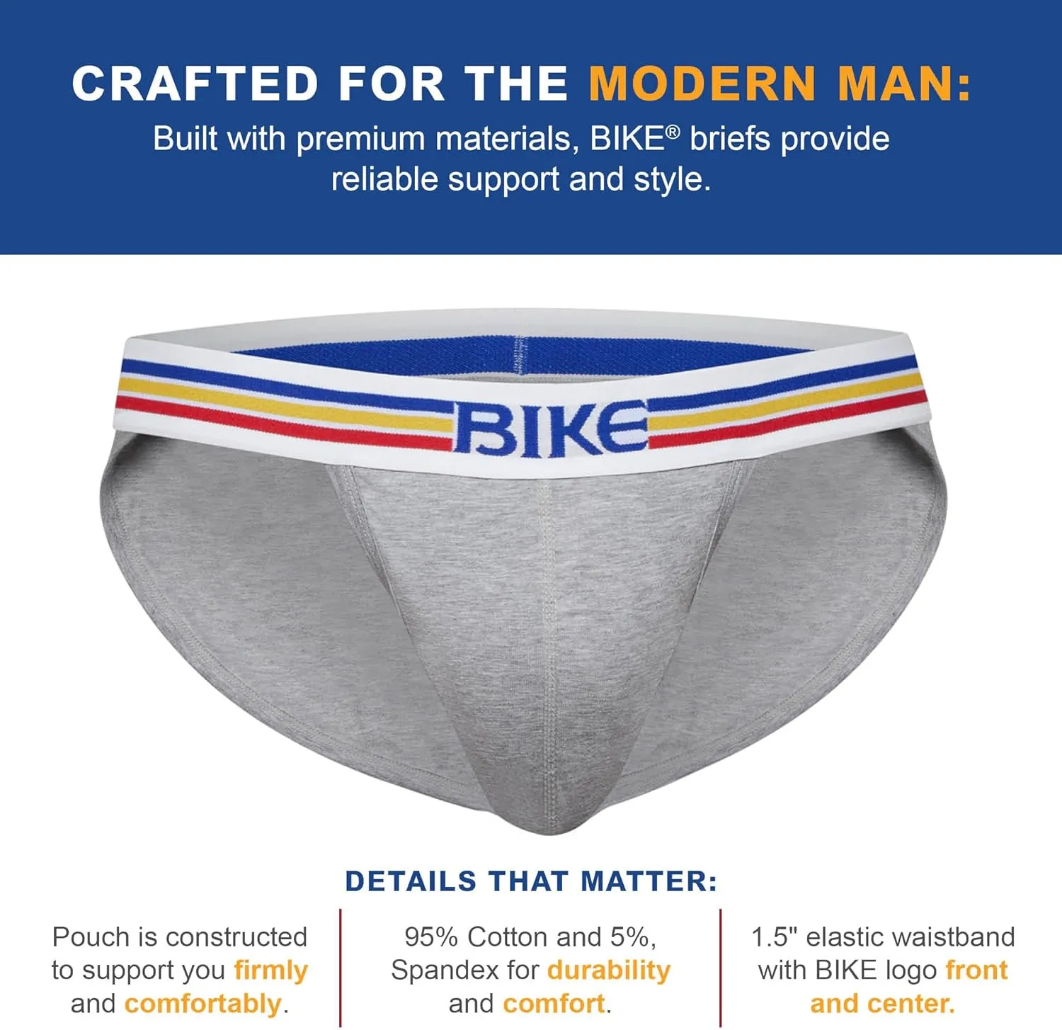 Athletic Stretch Cotton Jock Brief | Soft Cotton Blend for Breathable Comfort | Supportive Open-Back Design