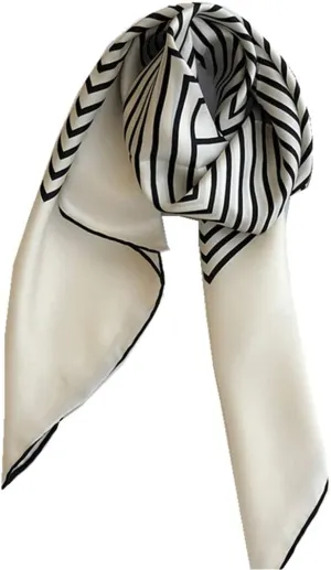Autumn and Winter Temperament White Silk Scarf Square Silk Silk Scarf Neck Shawl Women (White 90 * 90cm)