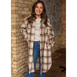 Autumn Whispers Long Plaid Flannel
