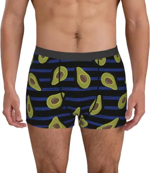 Avocado Print Boxer Briefs For Men Breathable Underwear-