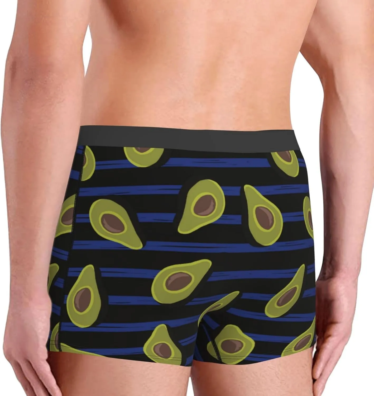 Avocado Print Boxer Briefs For Men Breathable Underwear-