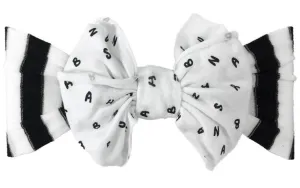 Baby Bling Black & White ABC Jersey Bow Headband