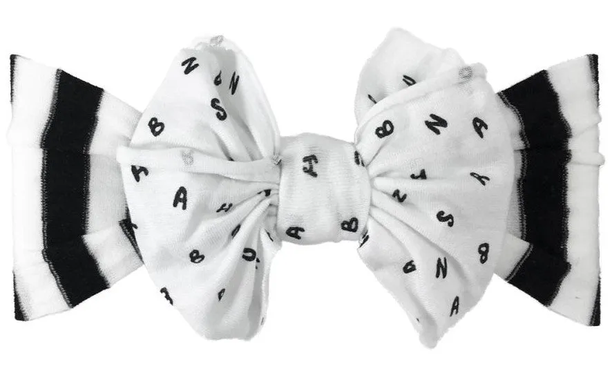 Baby Bling Black & White ABC Jersey Bow Headband