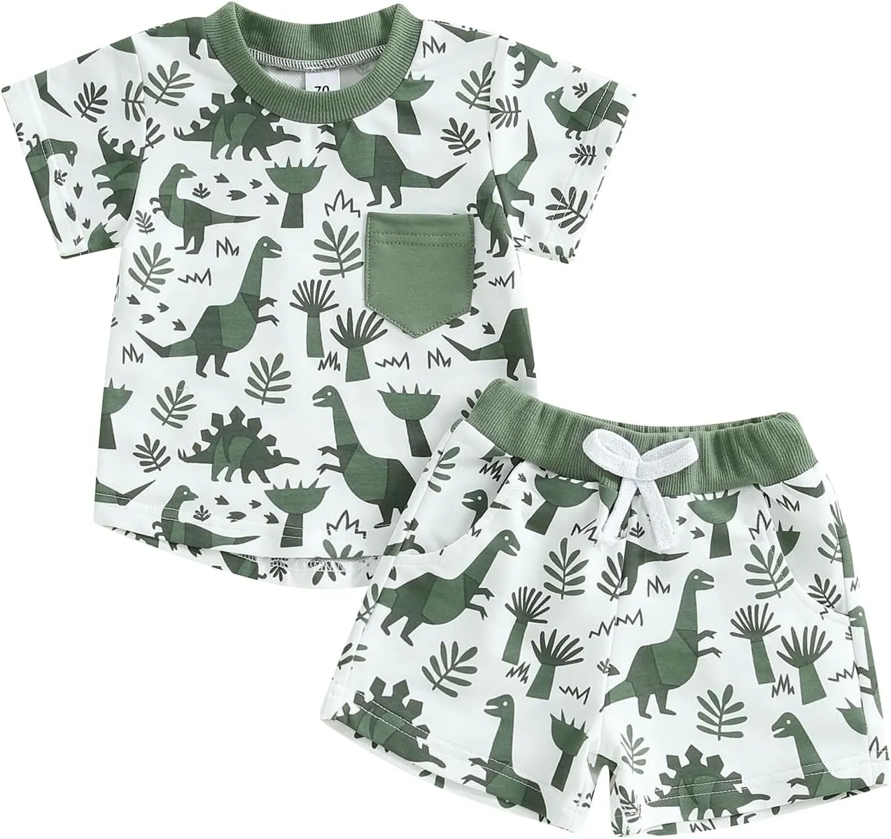 Baby Boy Short Outfits Summer Toddler Boy Shorts Dinosaur Short Sleeve T-shirt 2 Pcs Summer Baby Boy Short Set
