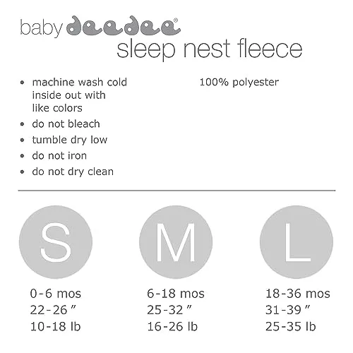 baby deedee Sleep Nest Fleece Baby Sleeping Bag, Ivory, 6-18 Month, 230